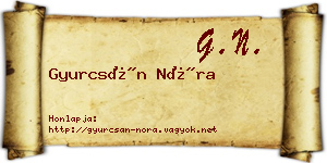 Gyurcsán Nóra névjegykártya